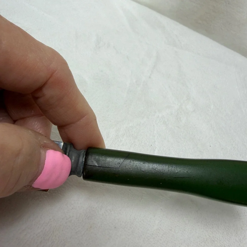 VTG‎  Sta-On Art Deco Forest Green Bakelite Handle Dinner Knife Retro SEE